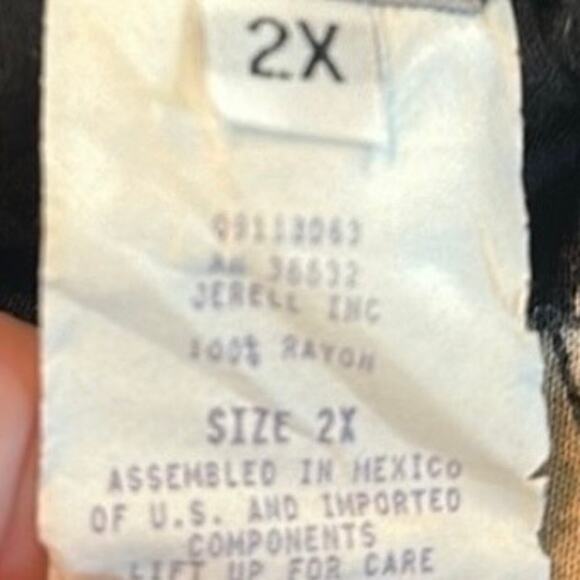 Vintage Stonebridge Plus Size 2X Midi Boho Skirt Elastic Waist Art To Wear Rayon - Picture 8 of 8